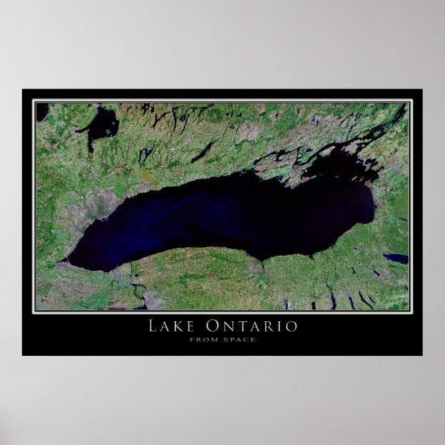 Sjö Ontario Satellite Poster Karta (Framsidan)