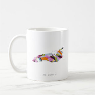 Sjö Ontario Silhouette Karta-kaffe Mugg