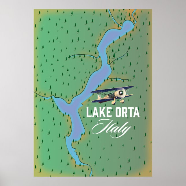 Sjö Orta Italien sjö karta Poster (Framsidan)
