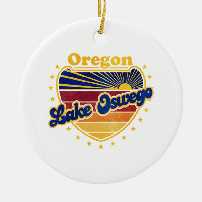 Sjö Oswego Oregon Julgransprydnad Keramik (Framsidan)