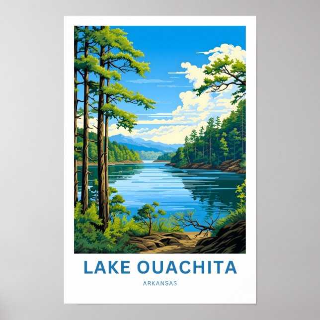 Sjö Ouachita Arkansas Travel Skriv ut Poster (Framsidan)
