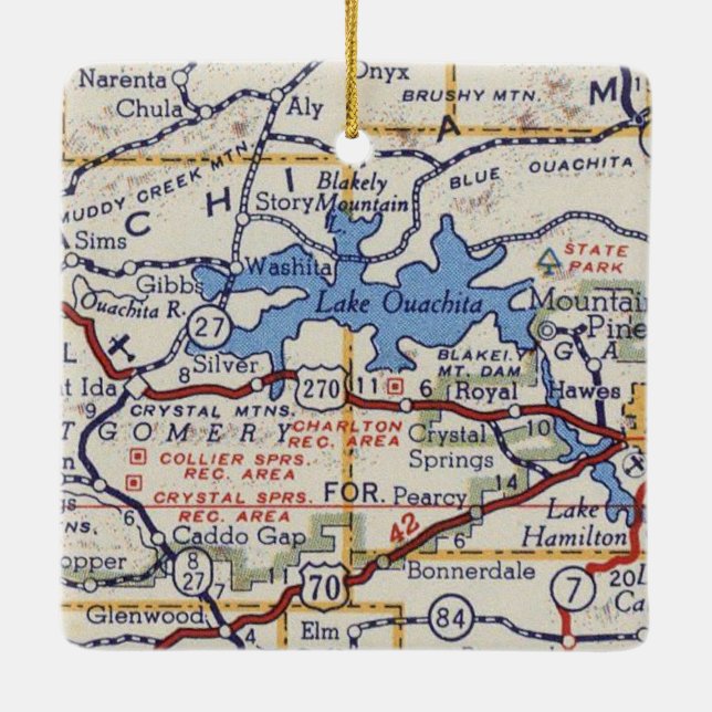 Sjö Ouachita Julgransprydnad Keramik (Baksida)