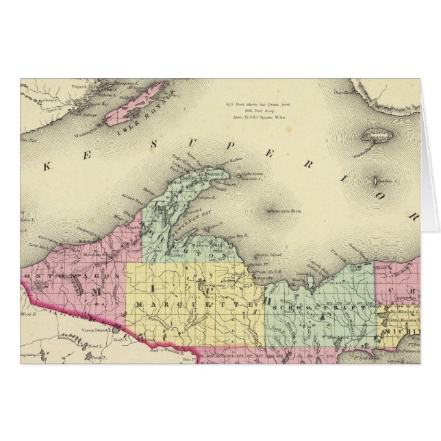 Sjö överordnad och norra delen av Michigan Hälsningskort (Framsidan Horizontal)