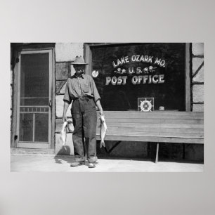 Sjö Ozark Fisherman, 1930-talet Poster