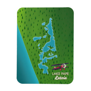 Sjö Pape Lettland karta Magnet
