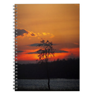 Sjö Paradise sunset notebook Anteckningsbok Med Spiral