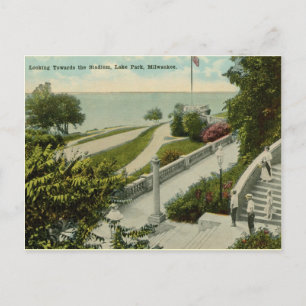 Sjö Park, Milwaukee Vintage Vykort