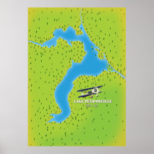 sjö pend idaho Sjö karta Poster