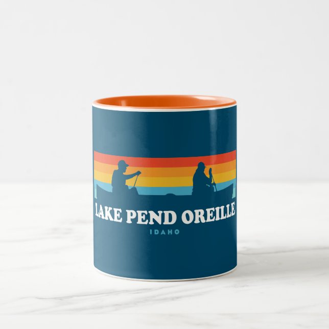 Sjö Pend Oreille Idaho Canoe Två-Tonad Mugg (Center)