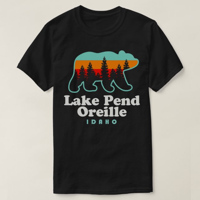 Sjö Pend Oreille Idaho Fishing Camping T Shirt (Design framsida)
