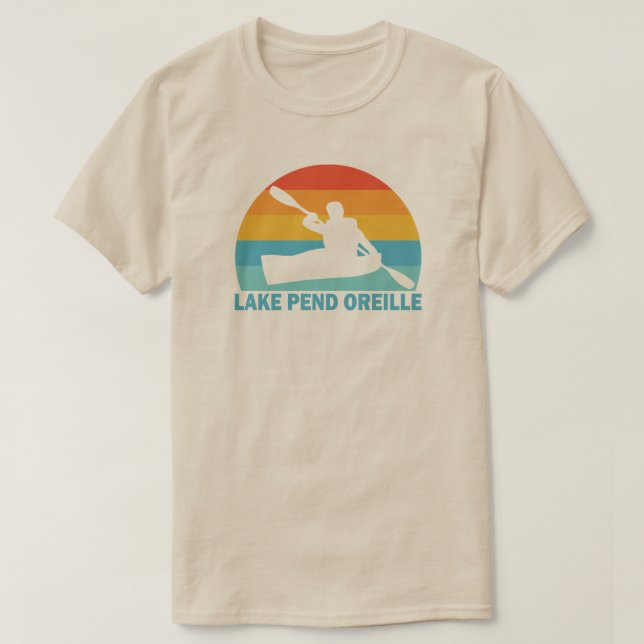 Sjö Pend Oreille Idaho Kayak T Shirt (Design framsida)