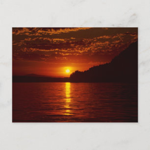 Sjö PendOreille Silhouette Sunset, Bayview, Idaho Vykort