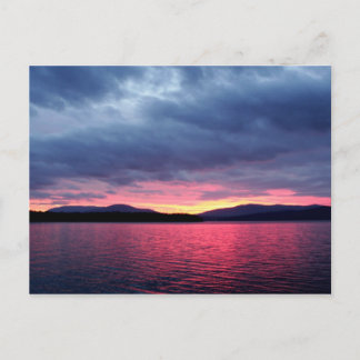 Sjö PendOreille Silhouette Sunset, Bayview, Idaho Vykort