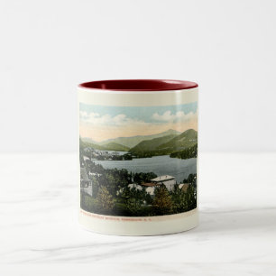 Sjö Placid, Adirondacks, NY 1917 Vintage Stil Två-Tonad Mugg