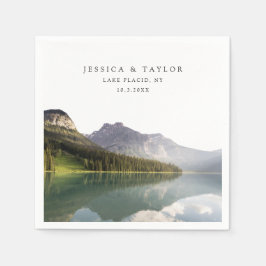 Sjö Placid Bröllop Anpassningsbar Photo Cocktail N Pappersservett