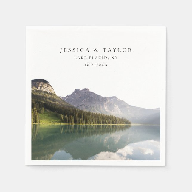 Sjö Placid Bröllop Anpassningsbar Photo Cocktail N Pappersservett (Framsidan)