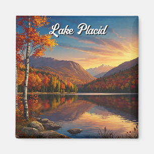 Sjö Placid New York Autumn Travel Magnet