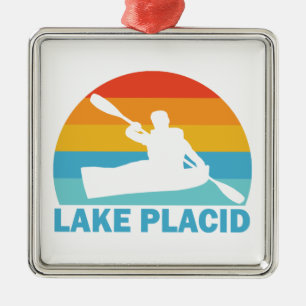 Sjö Placid New York Kayak Julgransprydnad Metall
