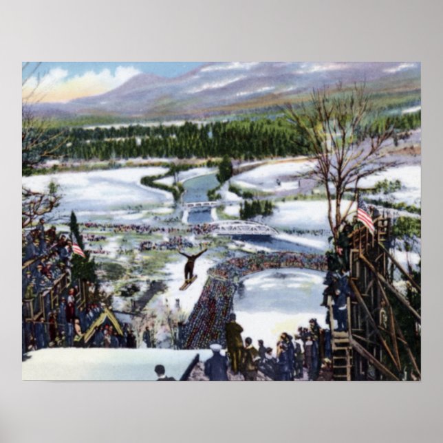 Sjö Placid New York Olympic Ski Backe Poster (Framsidan)
