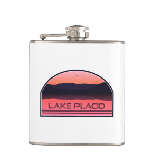 Sjö Placid New York Red Sunrise Fickplunta