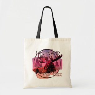 Sjö Placid New York rustic moose tobag Tygkasse