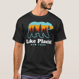 Sjö Placid NY Adirondacks Bear Adirondack Hiking T Shirt