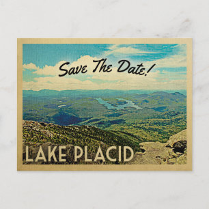 Sjö Placid Save Date Vintage Postcards (vykort för Meddelande Vykort