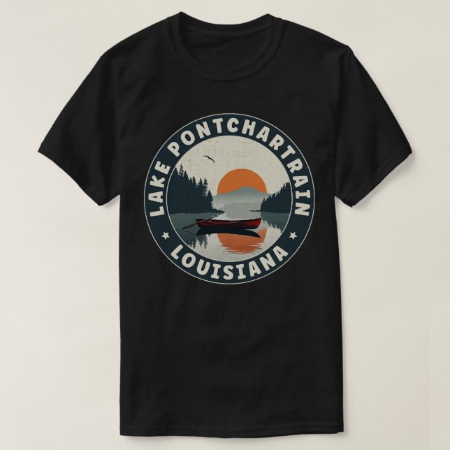 Sjö Pontchardriver Louisiana Sunset TShirt T Shirt (Design framsida)
