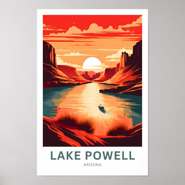 Sjö Powell Arizona Travel Skriv ut Poster (Framsidan)