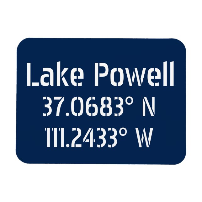 Sjö Powell AZ Latitude Longitud Magnet (Horisontell)
