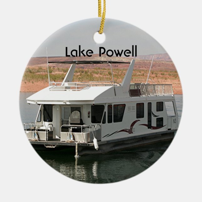 Sjö Powell: Houseboat, Arizona, USA 5 Julgransprydnad Keramik (Framsidan)