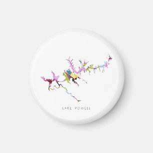 Sjö Powell minimalistisk Silhouette Karta Magnet