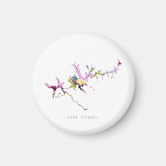 Sjö Powell minimalistisk Silhouette Karta Magnet (Framsidan)