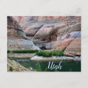 Sjö Powell Sten Canyon Utah Vykort