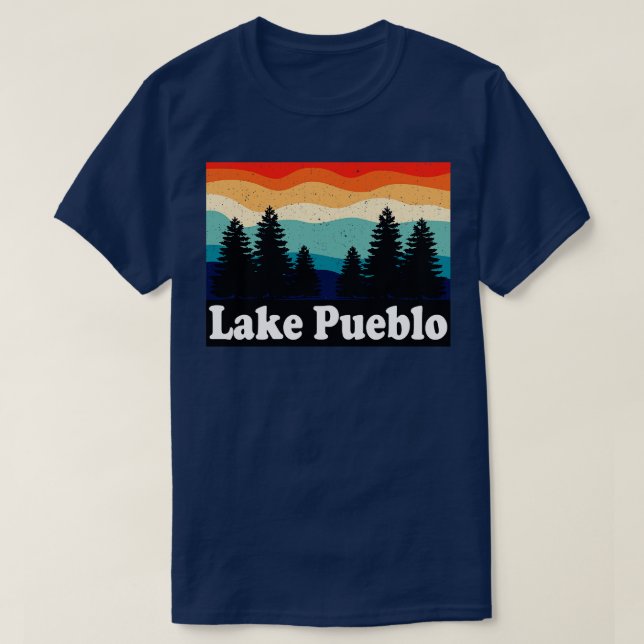 Sjö Pueblo Colorado Retro T Shirt (Design framsida)