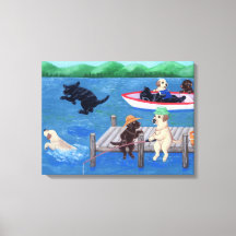 Sjö Roligt Labradors Painting
