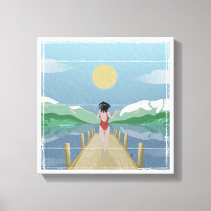 Sjö Rotoiti Nya Zeeland Canvastryck