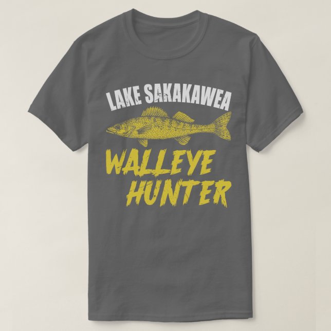 Sjö Sakakawea Walleye Hunter T Shirt (Design framsida)