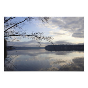 Sjö Sammamish på en vinterdag. Fototryck