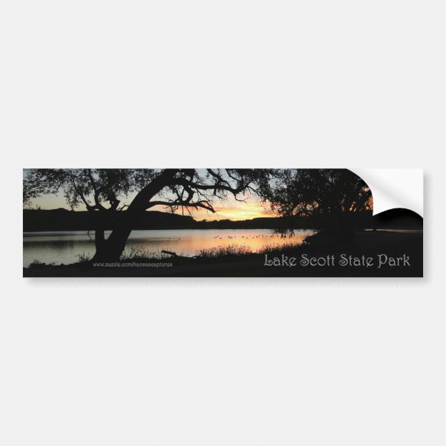 Sjö Scott State Park Kansas Sunset Bumper Sticker Bildekal (Framsidan)