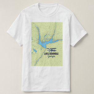 Sjö Seminole Georgia Karta poster T Shirt