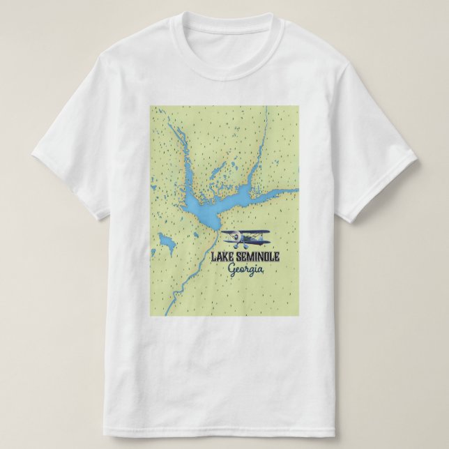Sjö Seminole Georgia Karta poster T Shirt (Design framsida)