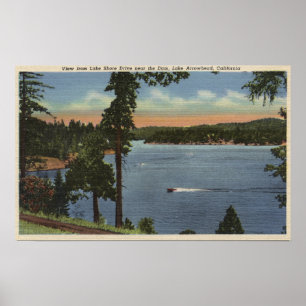Sjö Shore Drive View, nära Dam Poster