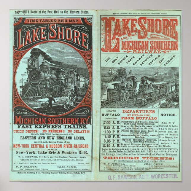 Sjö Shore och Michigan So Railway Poster (Framsidan)