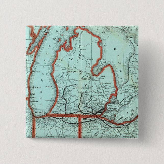 Sjö Shore och södra Michiganjärnvägen Knapp (Framsida)