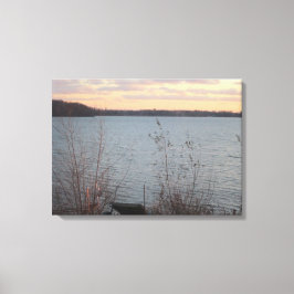 Sjö Shore Sunset Canvas - 4-panelen
