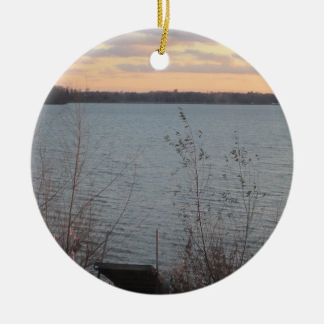 Sjö Shore Sunset Ornament (Framsidan)