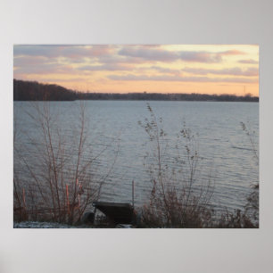 Sjö Shore Sunset Poster