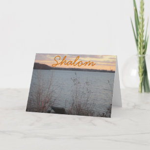 Sjö Shore Sunset ’Shalom’ Jewish Greeting Card Kort