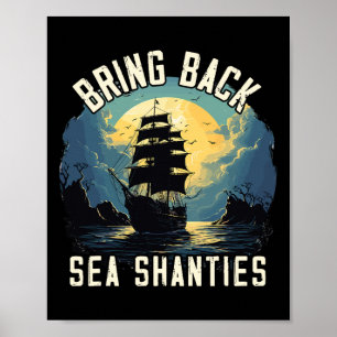 Sjö sjö shanty design för kärlek sjunger båtliv poster